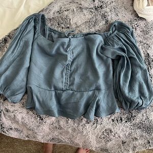 Blue off the shoulder top